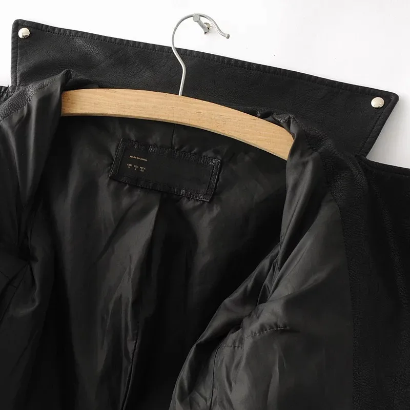 

WSYORE Casual Motorcycle Jacket 2020 New Spring and Autumn Women Solid Color PU Faux Leather Biker Jackets and Coats Women NS394