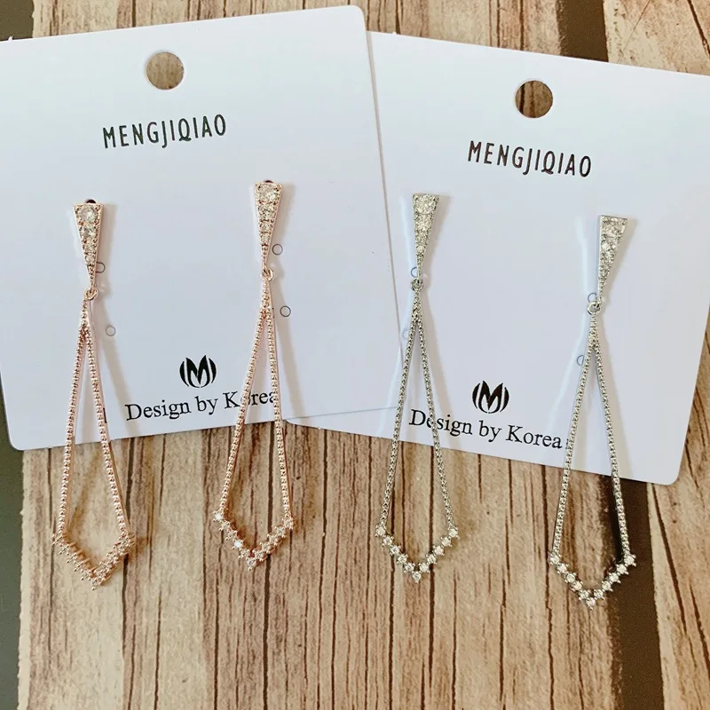 MENGJIQIAO новые корейские элегантные Геометрические блестящие ромбовидные