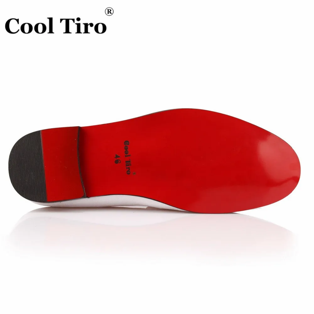 COOL TIRO 2018 Luxury white Velvet Men Shoes Round Toe Rhinestone velvet Diamond tassel Comfortable Fashion Loafer | Обувь