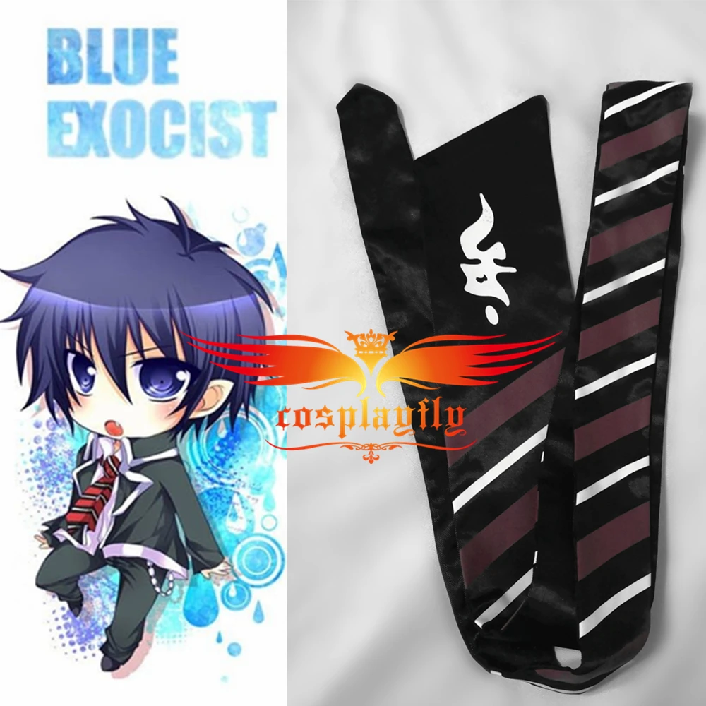 Галстук ручной работы из аниме Ao no Blue Exorcist Rin Okumura красный и черный (с небольшим