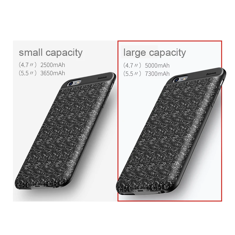 Baseus Зарядное Устройство Case Для iPhone 6 s Plus 2500/3650 mAh Внешняя Battery Cover 7 Power Bank Case|case for|case