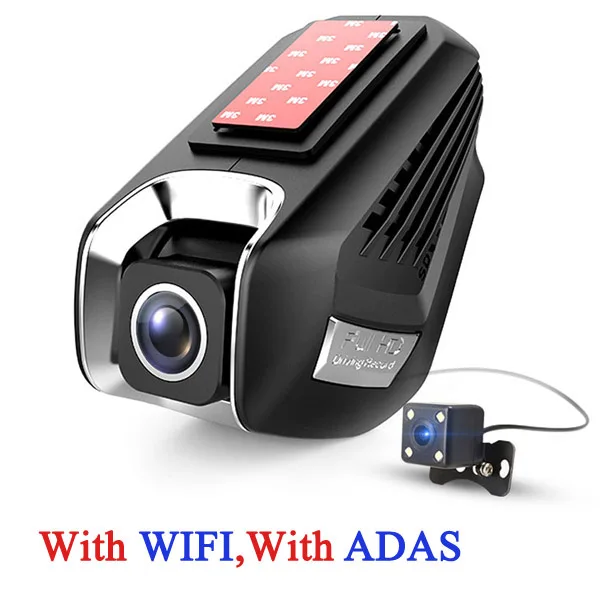 With WIFI WHEXUNE WI-FI Full HD 1296P ADAS Видеорегистраторы для автомобилей Камера Двойной объектив 2," видео регистратор с ночным видением Автомобильный dvr рекордер Dash Cam - Название цвета: With WIFI