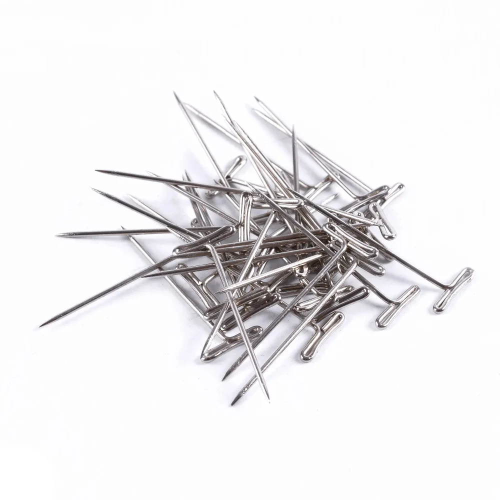 50 шт. T-PINS(32 мм) для париков шпильки инструменты для изготовления париков Аксессуары для париков т шпильки игла манекен головной парик стенд