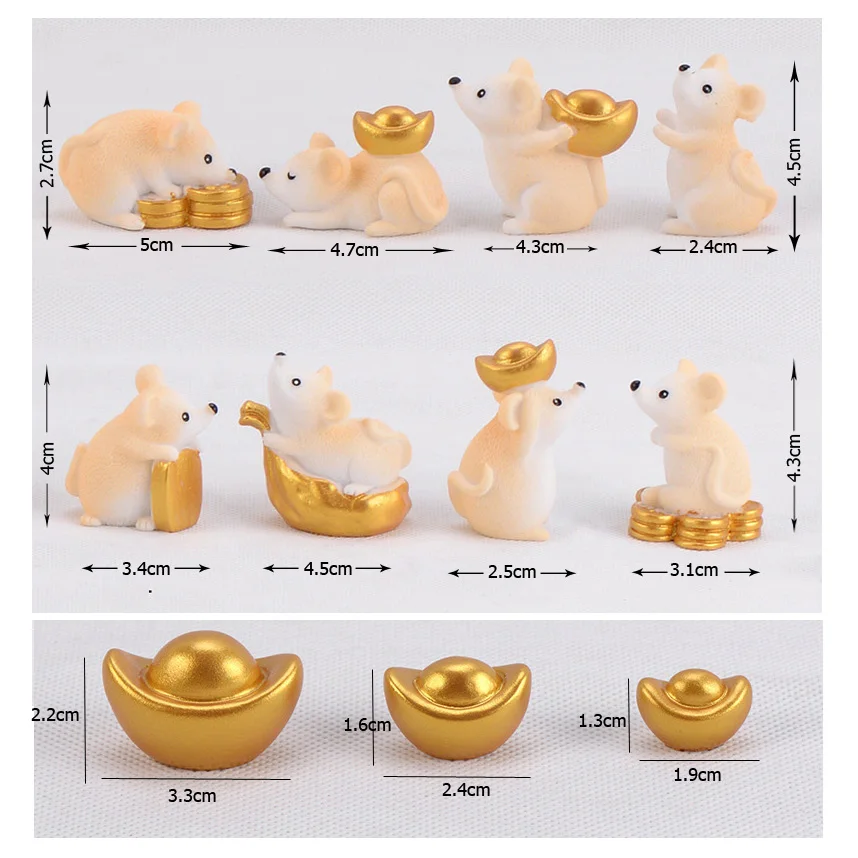 BAIUFOR животное миниатюрный счастливый крыса и золотой Фея Сад Микро пейзаж из мха