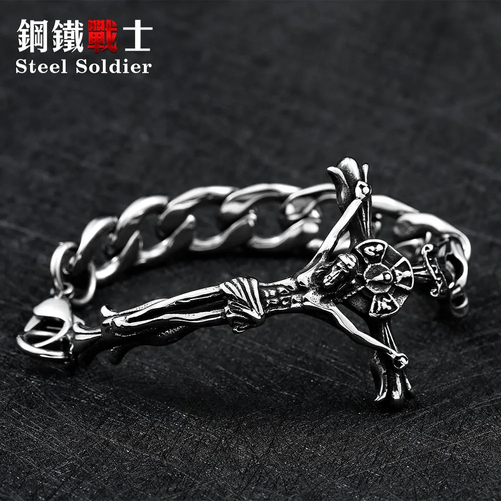 Мужской браслет из нержавеющей стали в стиле панк|bracelet classic|stainless steel bangle braceletbangle
