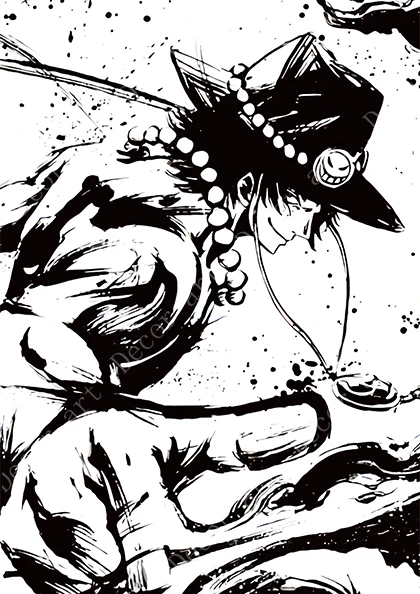 Черно белая цельная обезьянка D. Luffy аниме комиксы холст картины винтажные крафт