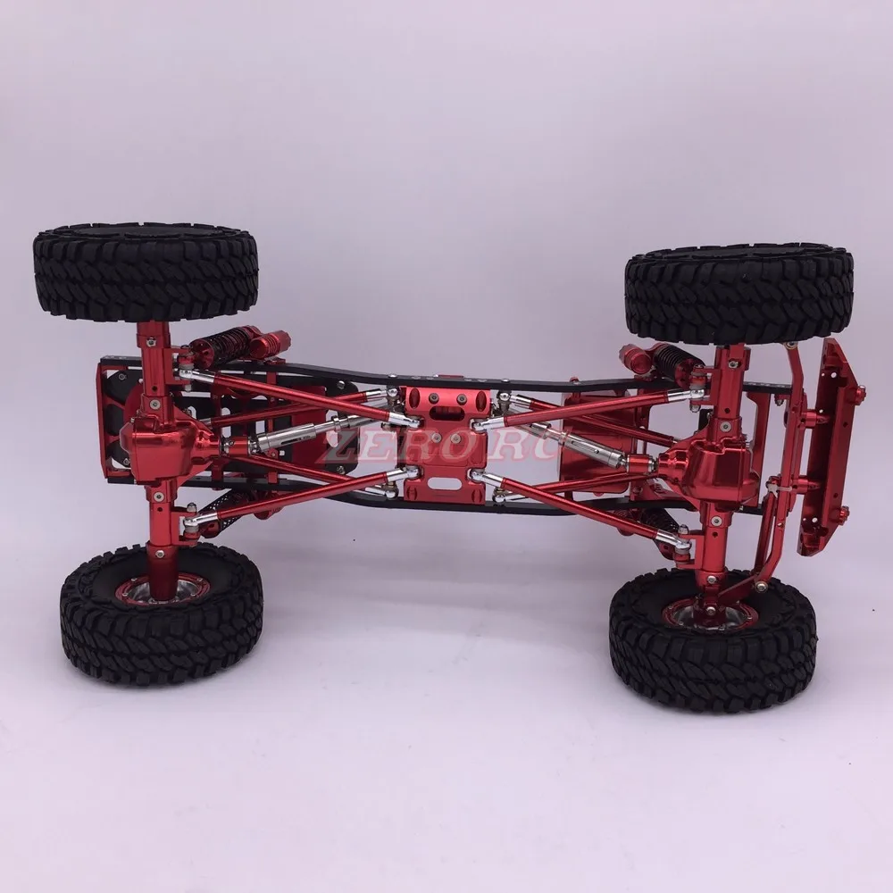 Крутой гоночный 1/10 Rc Рок Гусеничный автомобиль с ЧПУ металлический осевой SCX10 шасси с карбоновой рамой колесная база 313 мм красный