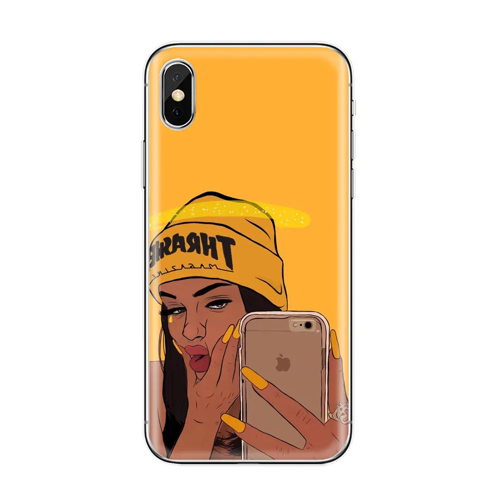Черная девочка меланин поппин королева арт чехол для телефона для iPhone 11 pro max 7 6s 8 Plus 5S SE X XR XS MAX волшебный ТПУ силиконовый чехол для телефона - Цвет: TPU A307
