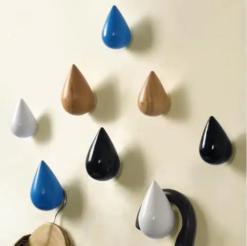 Креативные настенные крючки декоративные деревянные капельки для пальто