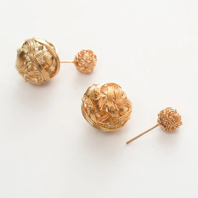 Новинка 2016 модные милые очаровательные двухсторонние жемчужные серьги шарики