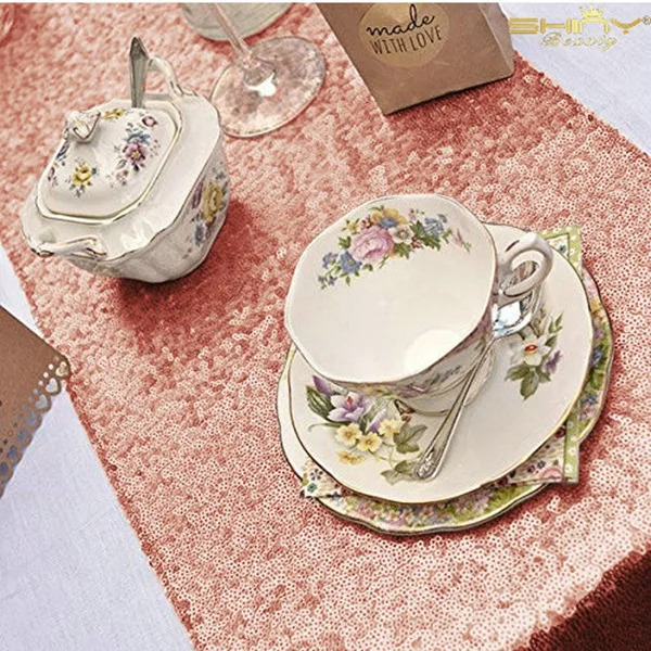 Blush Shinybeauty темно-синие блестки настольная дорожка 1" x 120" скатерти с пайетками бегун оптом для дома Вечерние/Свадебные/отель/события-80620 - Цвет: Blush