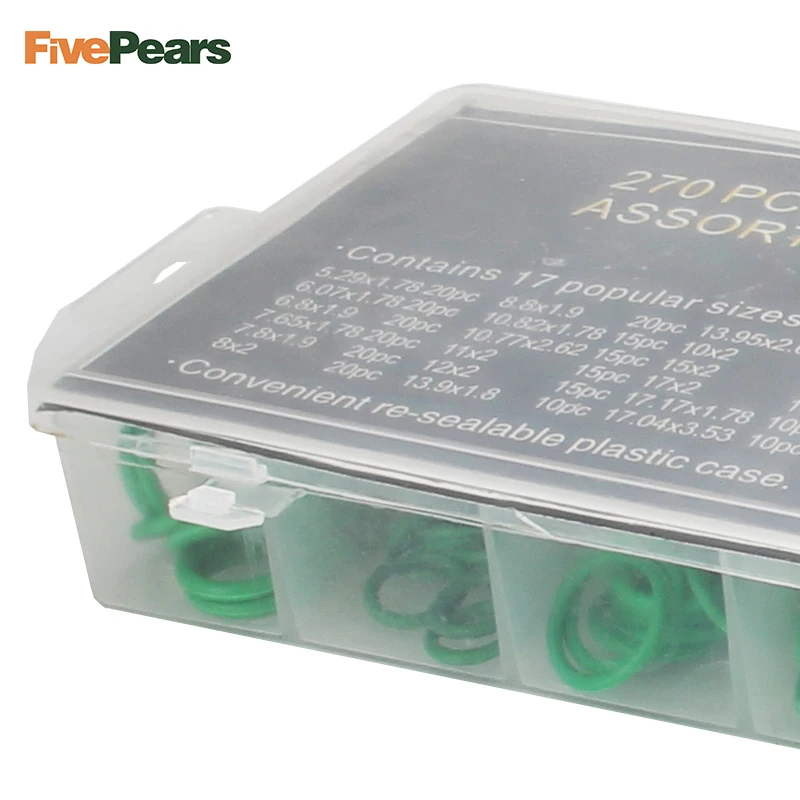 FivePears 270 шт./компл. зеленый каучук o образный кольцо ассортимент шайбы
