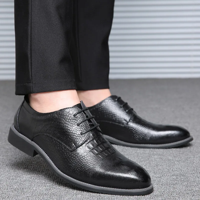 New Men'S Genuine Leather Casual Shoes Men Spring/Autumn Cow Pointed Solid Loafers Moccasins Mens Moccasin Rubber | Обувь