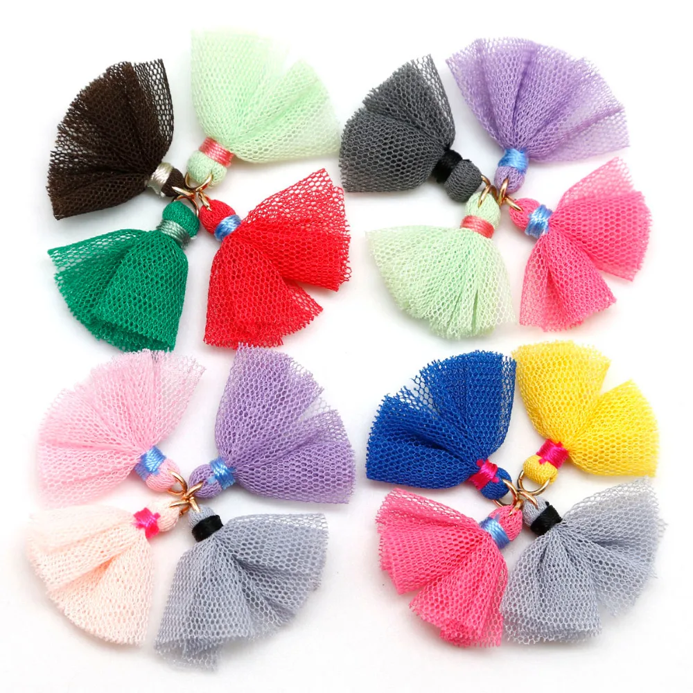 4 шт./лот 30 мм Мини кисточкой Шарм ожерелье серьги брелок сумка Одежда DIY для