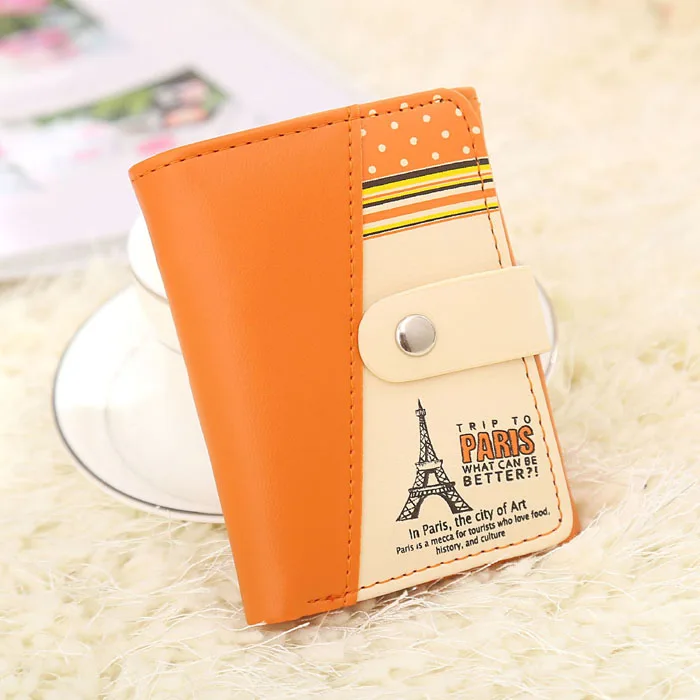 Для женщин кошелек с коротким рукавом на застежке для девушек кошельки карт