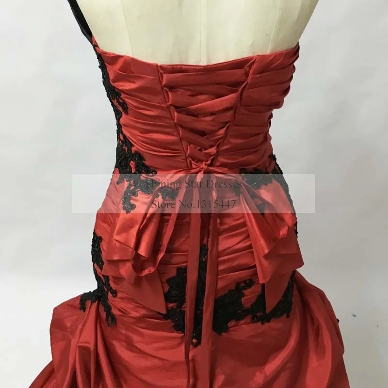 Готические красные и черные свадебные платья русалки 2018 LORIE Vestido De Novia кружевные