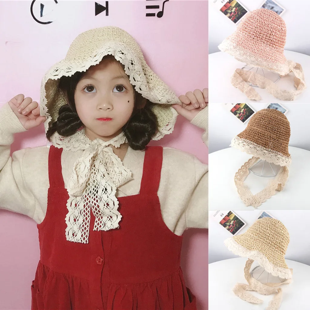 SAGACE кружевные соломенные шляпы для детей девочек маленьких шляпа летние