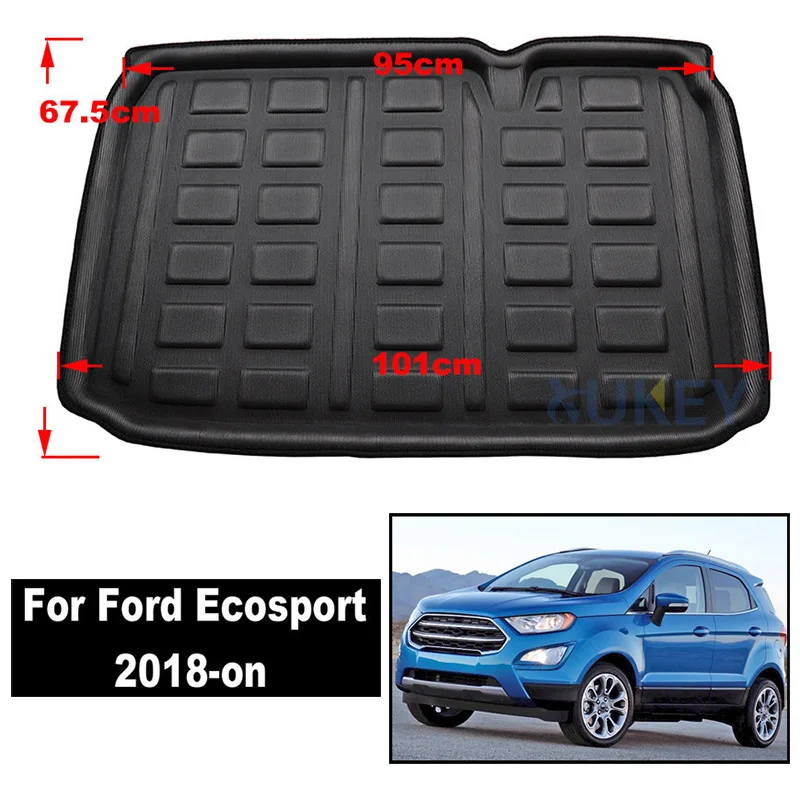 18-19 Ecosport XUKEY грузовой лайнер лоток багажник коврик для Ford Fiesta MK7 Focus MK2 MK3 Mondeo Fusion Ecosport Escape Kuga Explorer Edge Endura - Название цвета: 18-19 Ecosport