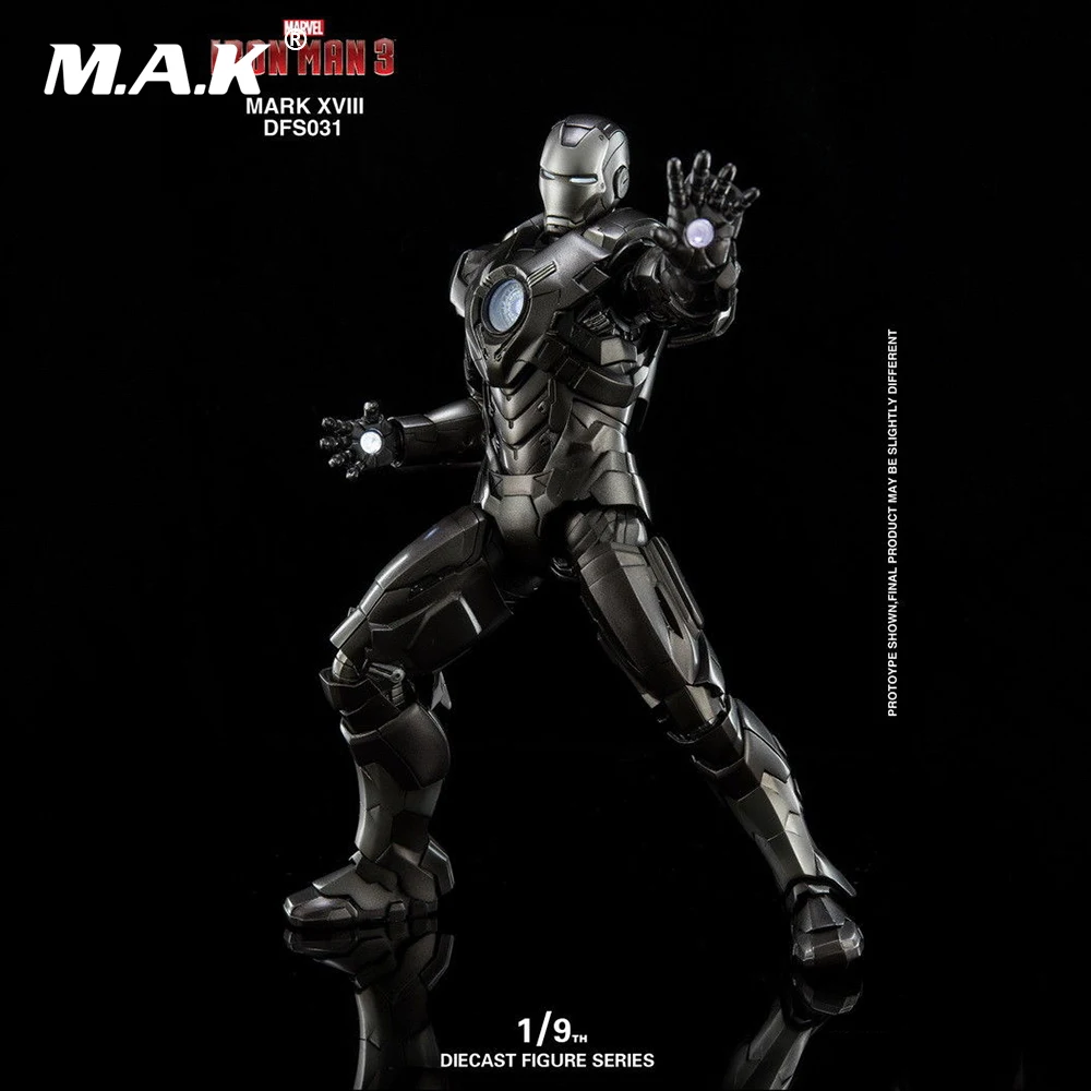 DFS031 1/9, полный набор, подвижная фигурка железного человека, Mark18, кассанова, светильник, основа для поклонников, коллекция подарков, кукла