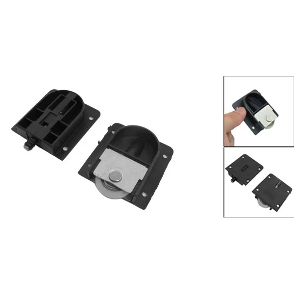 

New 3.5mm/ 0.14" Wardrobe Black Plastic Plate 25mm Dia Wheel Sliding