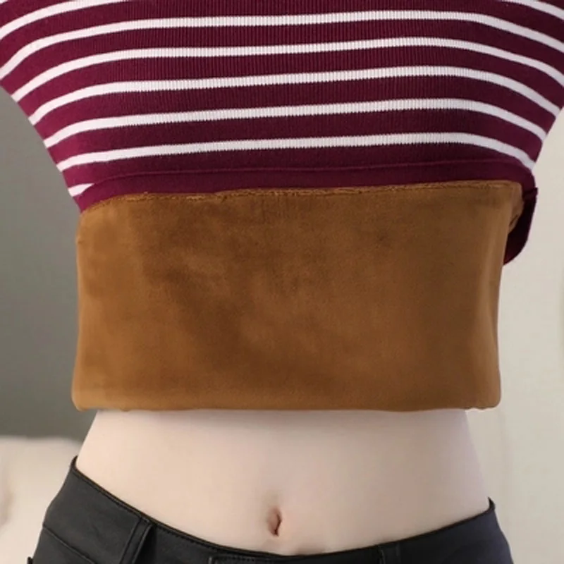 Women Autumn Winter Striped Thick Warm Knitted Pullover Sweaters Ladies Crochet With Velvet Sweater Female High Quality | Женская одежда