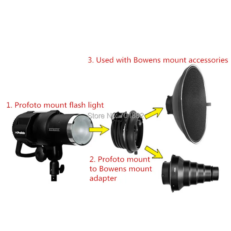 NICEFOTO вспышка speedring для Profoto к Bowens высококачественное Сменное крепление кольцо