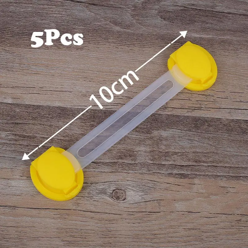 10CM Yellow 5Pcs Пластиковый замок для детских ящиков, детские защитные замки, защита для окон, холодильников, шкафов, туалетов, замок, дверной замок - Цвет: 10CM Yellow 5Pcs