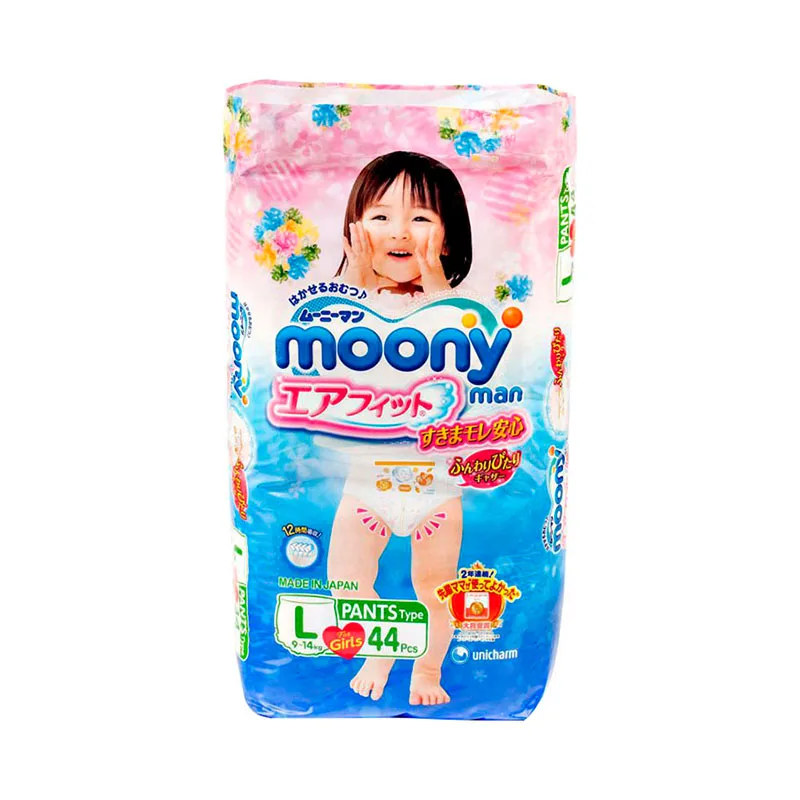 Одноразовые Подгузники Moony трусики для девочек 9-14 кг L (44 шт.) | Мать и ребенок