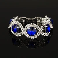 wedding jewelry silver plated round crystal bracelets for women charm bridal jewelry