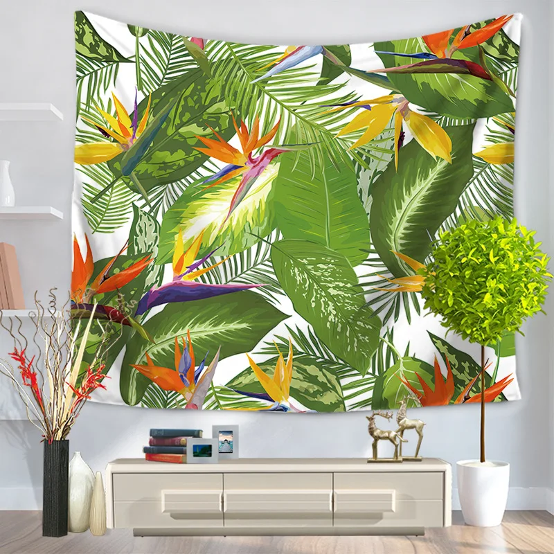 Green Plant Tapestry Wall Decor Mandala mandala Blanket tapestries Home toallas playa arazzo da parete | Дом и сад