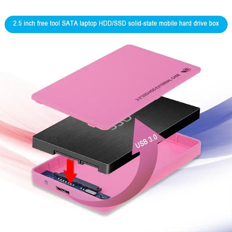 2,5 дюймовый чехол для ноутбука SATA HDD для Sata USB 3,0 SSD HD жесткий диск Внешний корпус для Хранения Caddy Box с кабелем USB 3,0