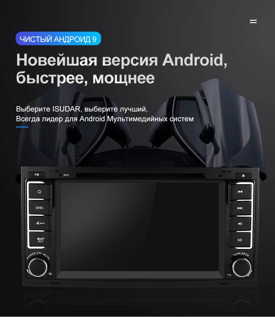 Isudar 2 Din Авто Радио Android 9 для Volkswagen/Touareg Восьмиядерный ОЗУ 4 Гб ПЗУ 64 ГБ Автомобильный мультимедийный dvd-плеер gps USB DVR FM DSP