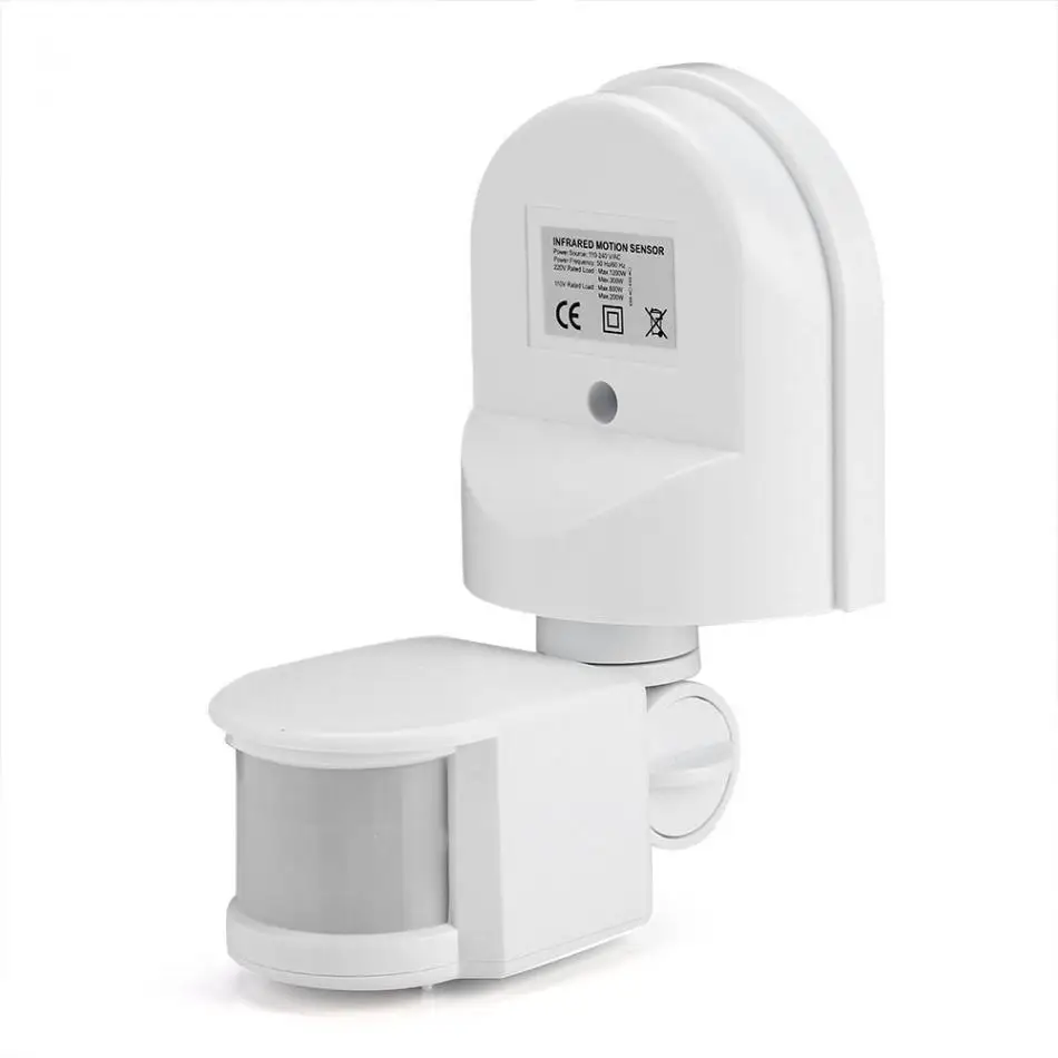 110 V-240 V светодиодный PIR детектор Регулируемый PIR датчик движения тела Инфракрасный Сенсор детектор лампочка выключатель настенный светодиодный светильник на открытом воздухе