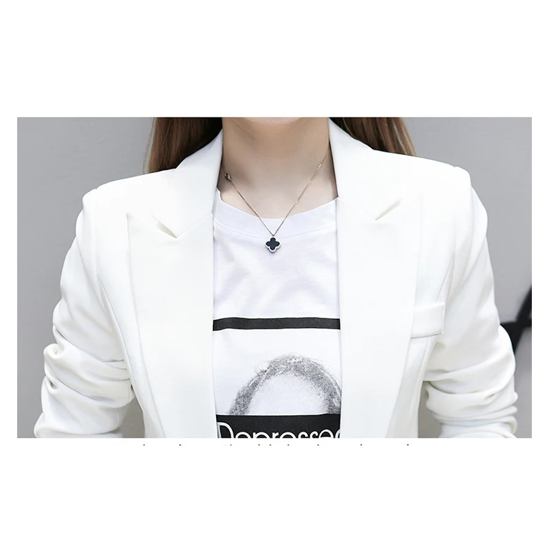 Черный белый весенний деловой костюм Женское пальто новинка 2018 длинный