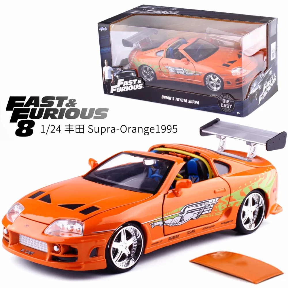 Новый JADA 1:24 Форсаж F8 Брайана Toyota Supra-оранжевый 1995 литья под давлением модели