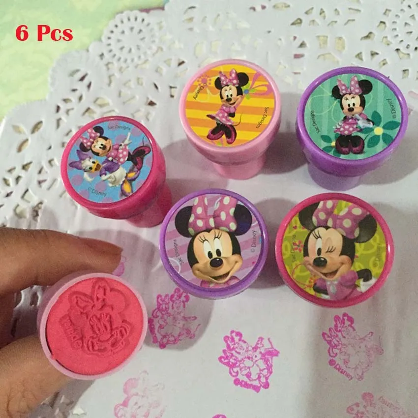 6 Pcs Minie 6/10/12 шт Детские игрушки марки мультфильм Животные фруктов, овощей Детские уплотнение для Скрапбукинг штампа DIY живопись фотоальбом Декор - Цвет: 6 Pcs Minie