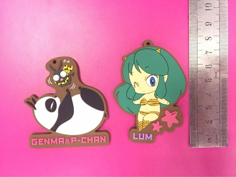 2 шт./лот Urusei Yatsura круг реинкарнации Inuyasha rumiko takahashi Аниме Фигура резиновая подвеска на мобильный телефон брелок ремешок
