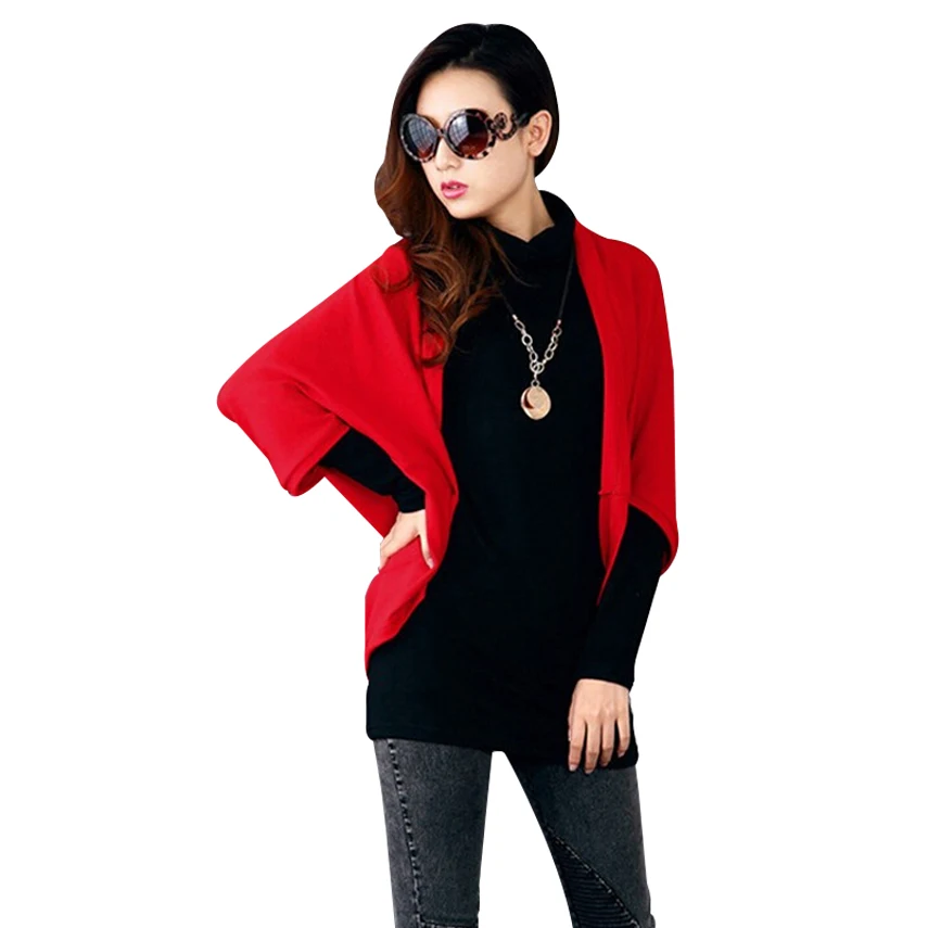 Кардиган женский вязаный крючком серый черный красный длинный 2016 |