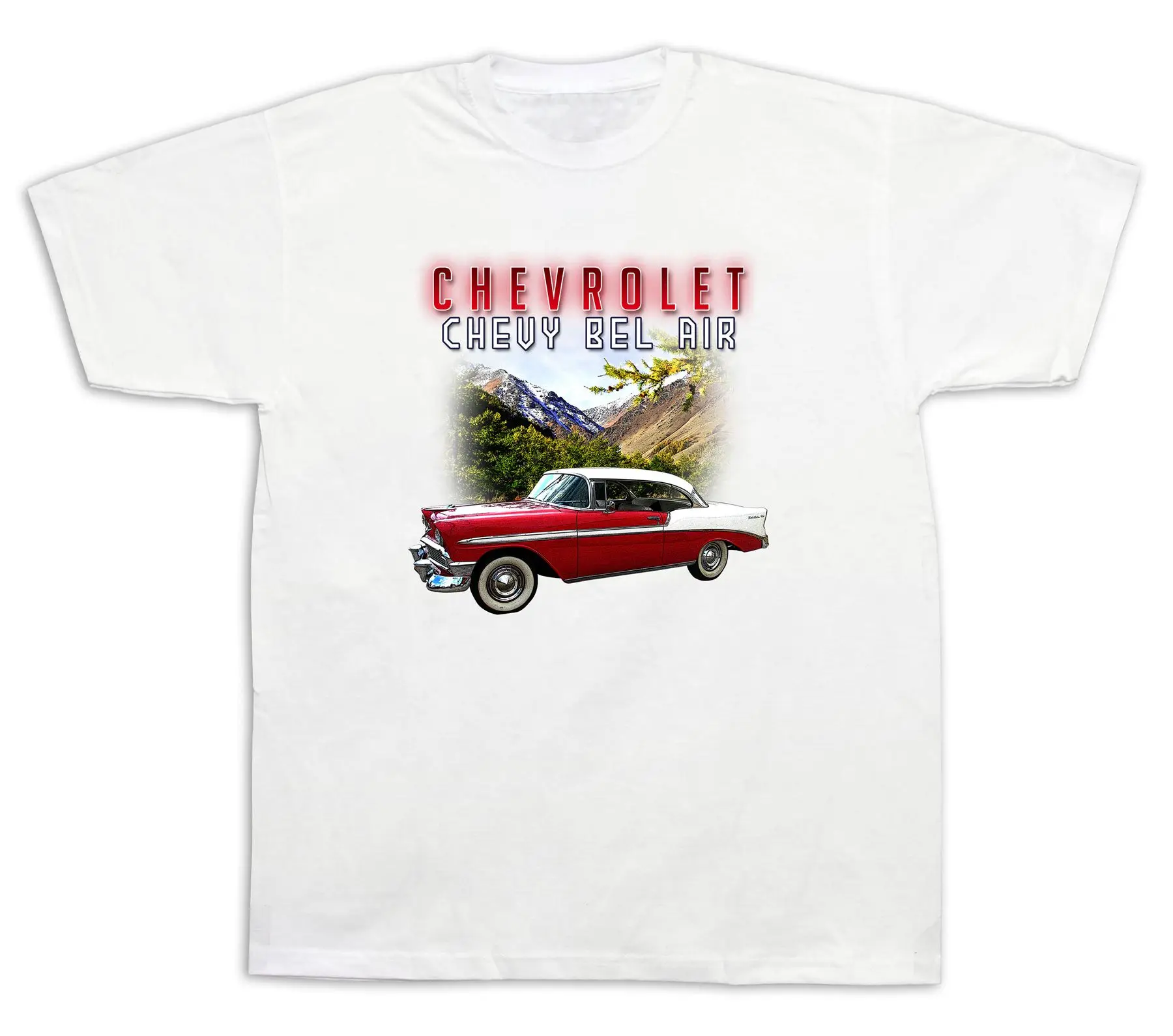 Мужские футболки футболка с принтом 1956 Chevrolet Bel Air винтажная Классическая