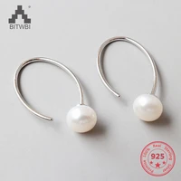 925 sterling silver stud earring fashion simple natural freshwater pearl earrings women jewelry
