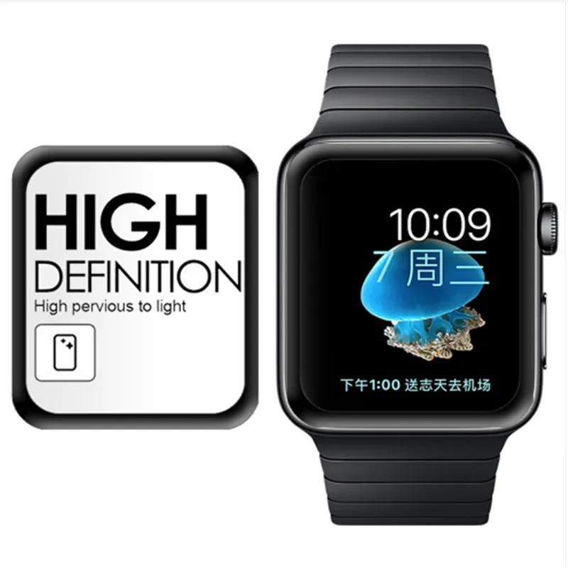 Стекло 3D для Apple Watch Series 7 6 5 4 3 2 1 полное покрытие Защита экрана 38 мм 42 40 44 SE |