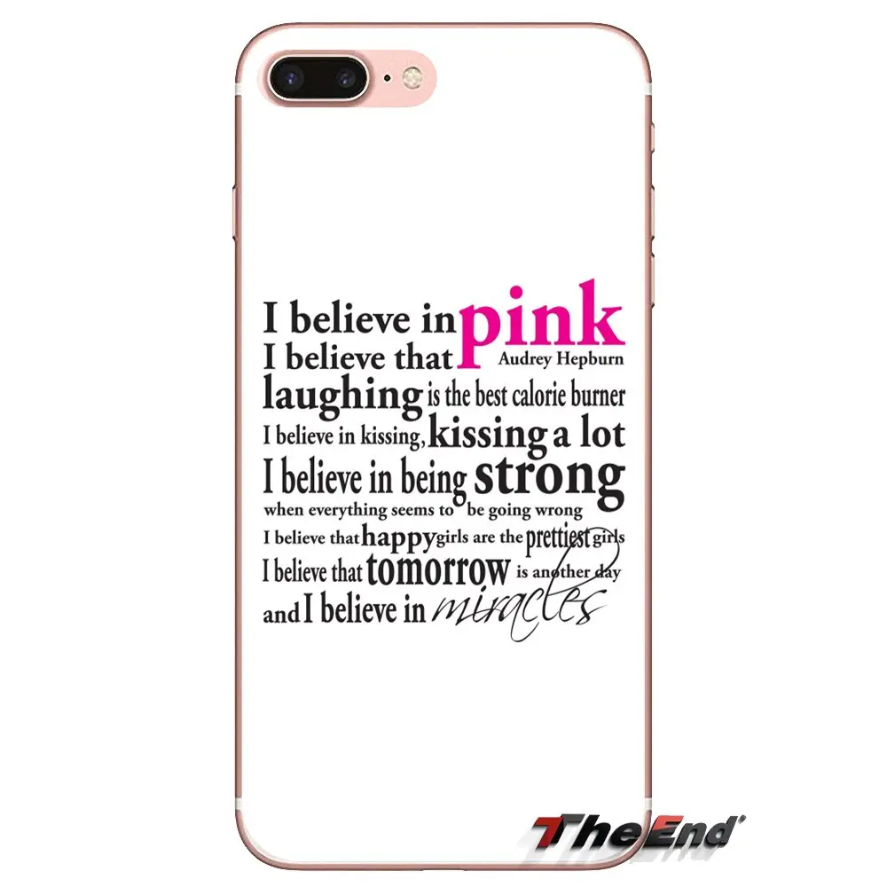 Прозрачный чехол из ТПУ с рисунком Одри Хепберн I Believe in Pink для Xiaomi Redmi 4A S2 Note 3 3S 4 4X 5