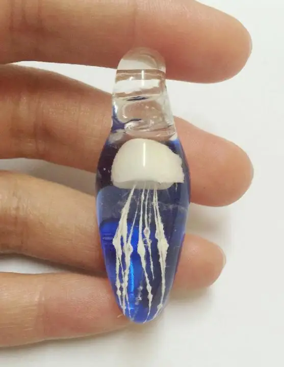 Художественное ремесло ручной работы Очаровательная Темно синяя капля белая