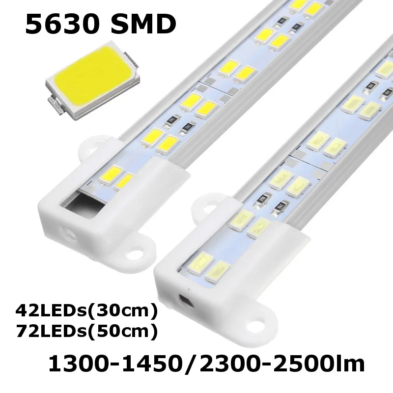Smuxi 30/50 см твердый бар u образный светильник двухрядный полоса 5630 SMD СВЕТОДИОДНЫЙ
