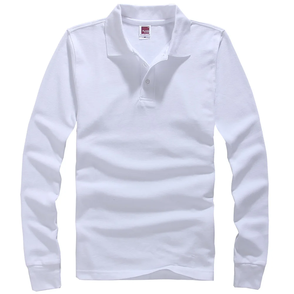 Мужская рубашка-поло с длинным рукавом воротником | одежда