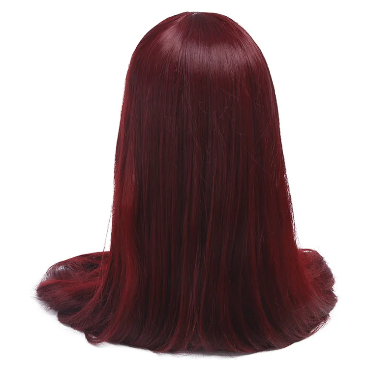 Wine Red L-email парик, 60 дюймов, 150 см, длинные женские парики для косплея, 7 цветов, прямые, бежевые, черные, светлые, синтетические волосы, Perucas, парик для косплея - Цвет: Wine Red