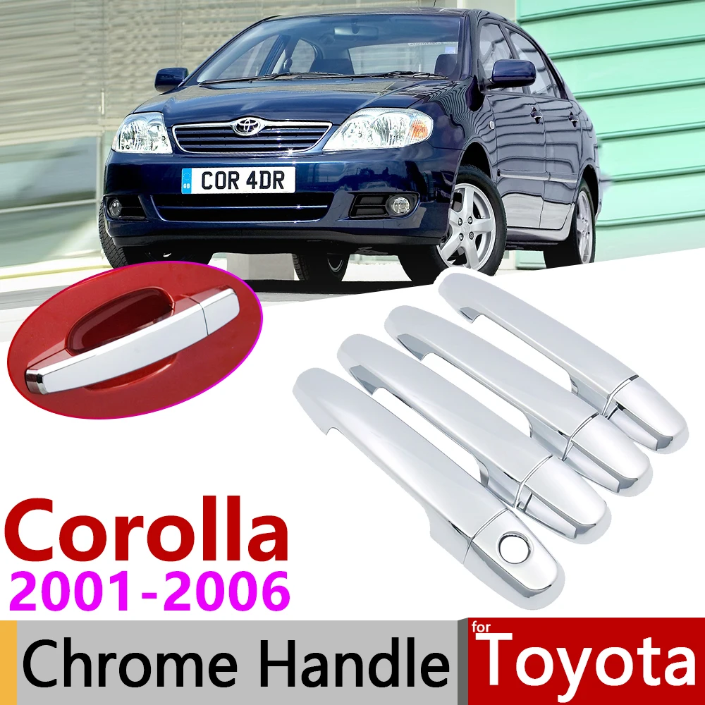 Хромированная крышка ручки внешней двери для Toyota Corolla E120 E130 2001 ~ 2006 автомобильные