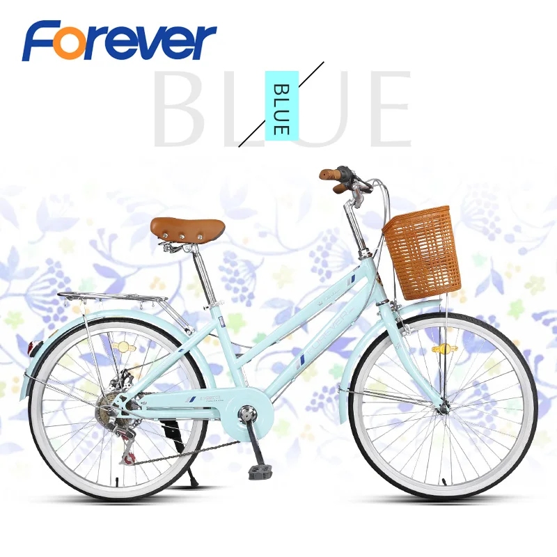 FOREVER Shuttle, Дамский велосипед, высокоуглеродистая стальная рама для студентов, коммутирующих, принцесса, городской велосипед, коммутирующий велосипед для женщин, 24 дюйма
