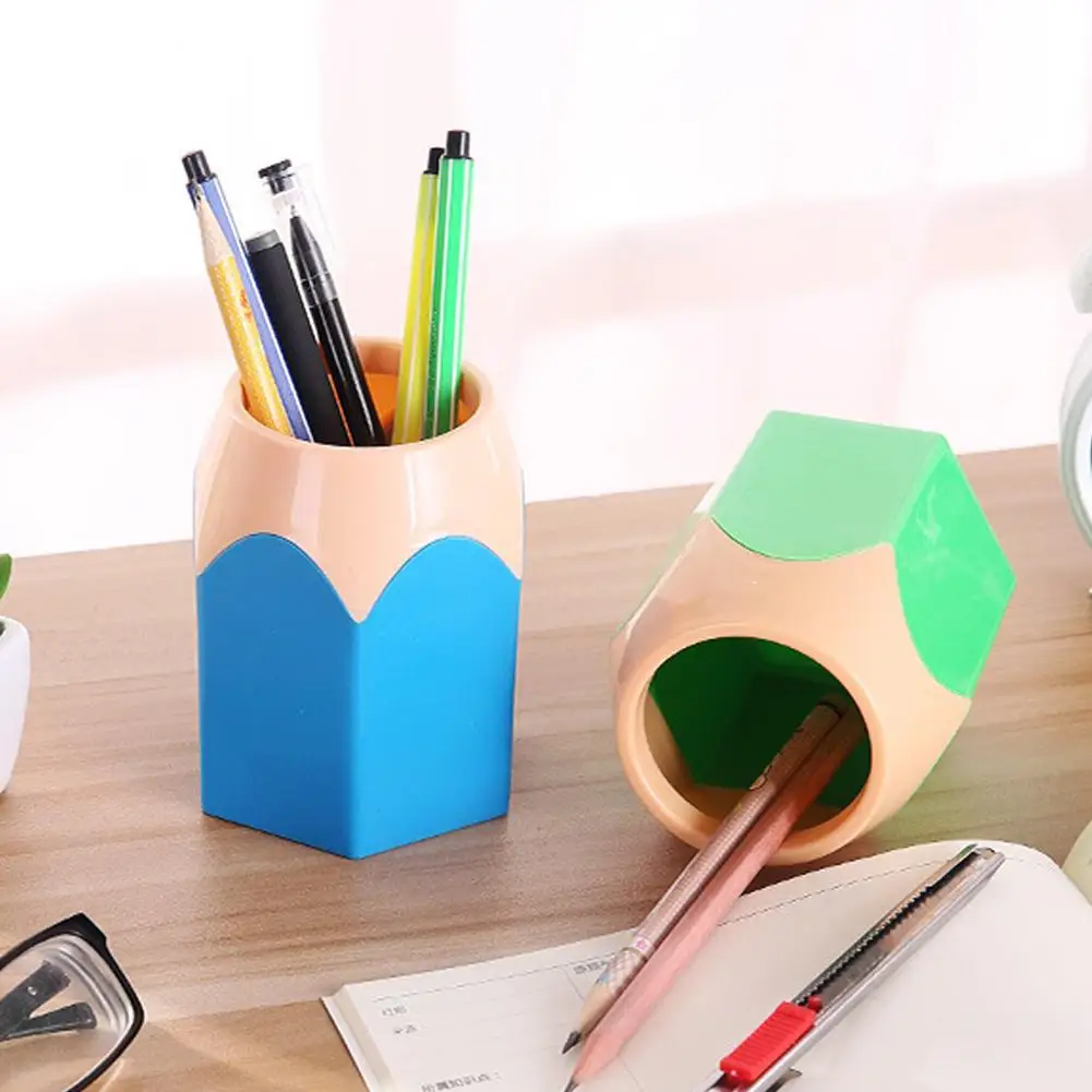 New Pencil Shaped Make Up Brush Pen Holder Pot Office Stationery Storage Organizer School Supplies | Канцтовары для офиса и