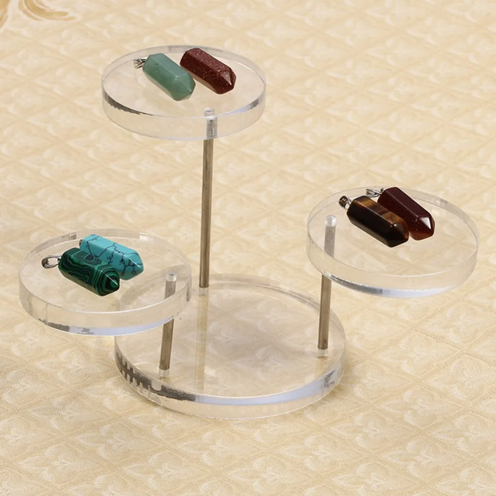 Новый органайзер для ювелирных изделий прозрачная подставка дисплея 3 лотка